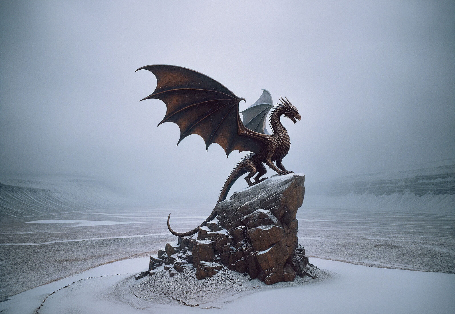 AI-Art. From the series "Year of the Dragon. Lost in the Arctic." 2023