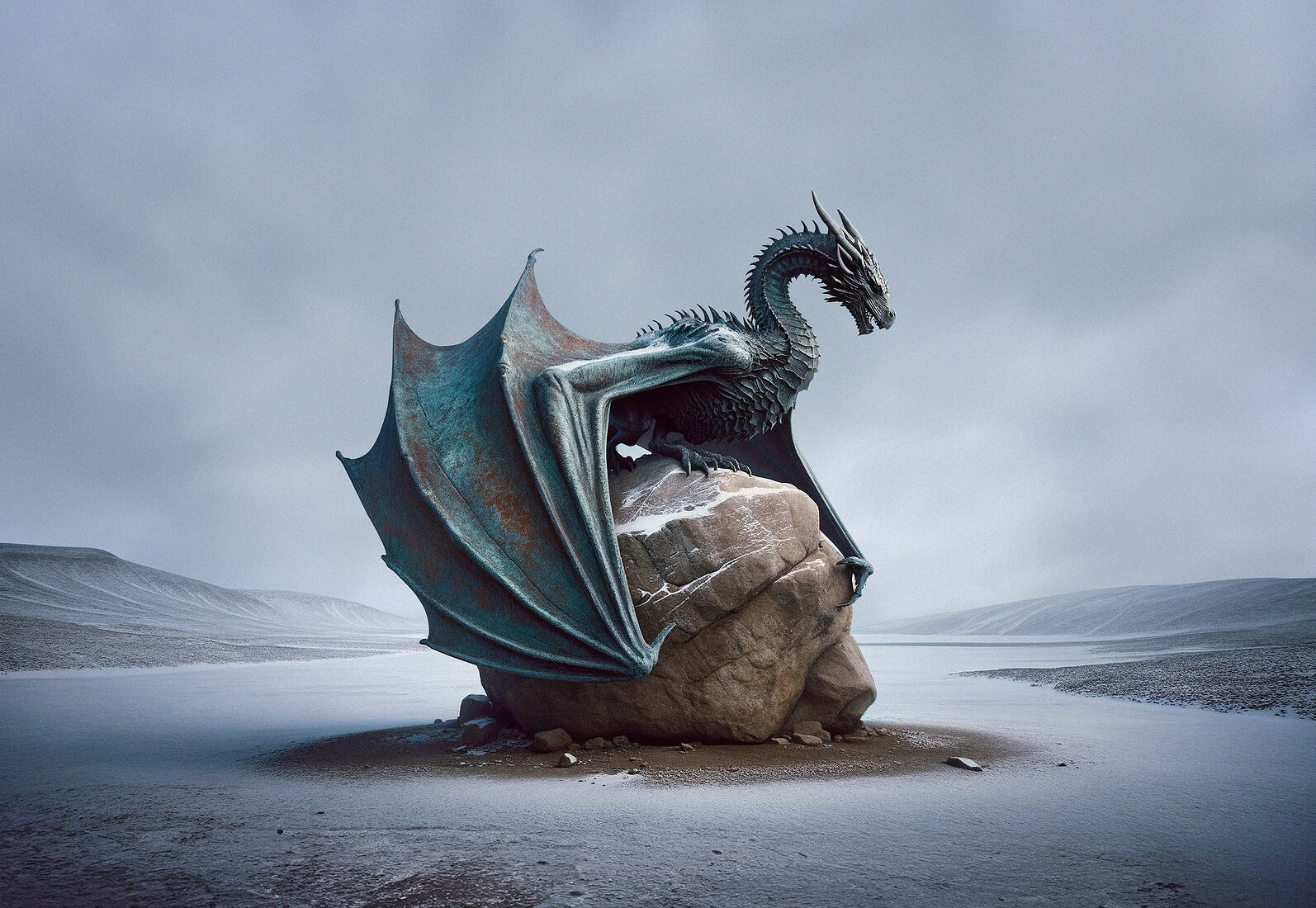AI-Art. From the series "Year of the Dragon. Lost in the Arctic." 2023